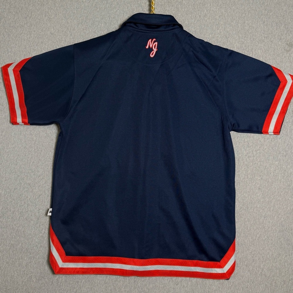 New Jersey Nets Nike Warm Up Jacket YOUTH Large Vintage Throwback Embroidered - Picture 6 of 8